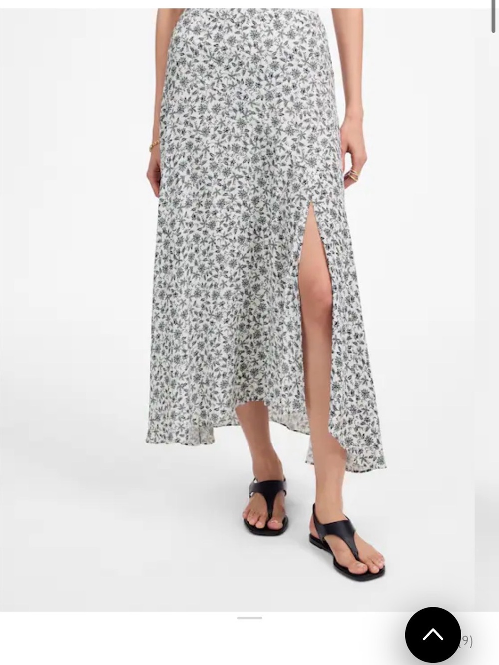 Madewell White Floral Maxi Skirt with Side Slit